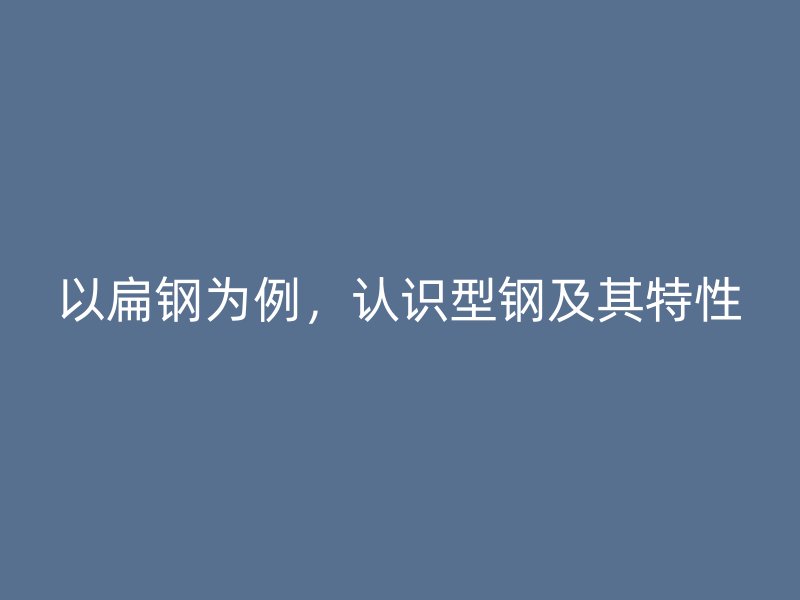 以扁鋼為例，認識型鋼及其特性