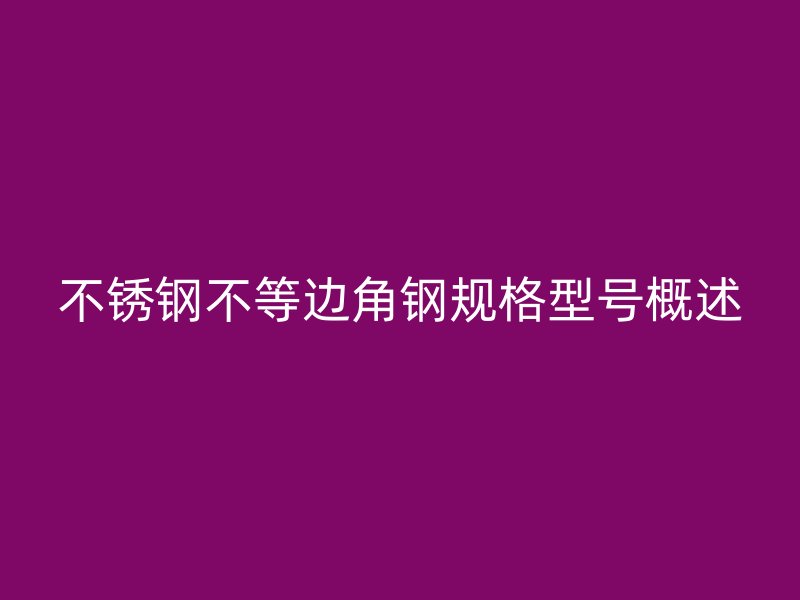 不銹鋼不等邊角鋼規格型號概述
