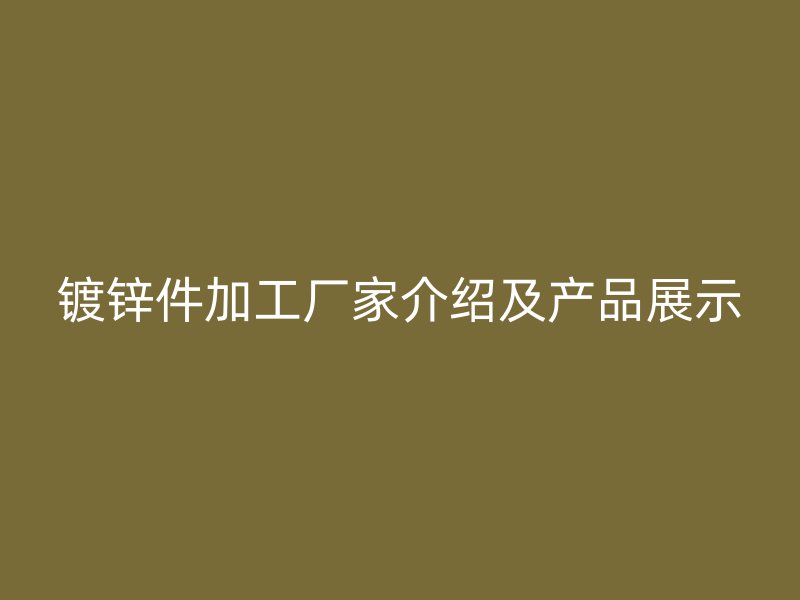 鍍鋅件加工廠家介紹及產品展示