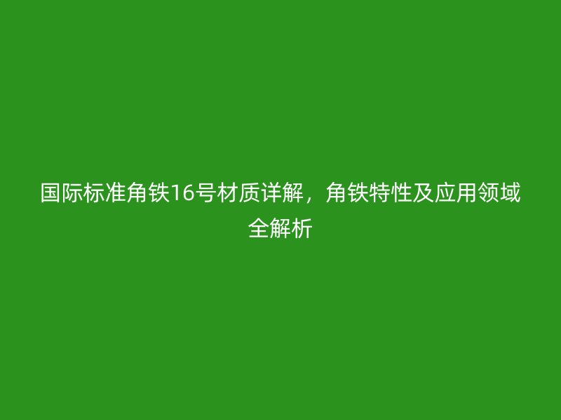 國際標準角鐵16號材質詳解，角鐵特性及應用領域全解析