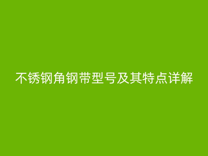 不銹鋼角鋼帶型號及其特點詳解