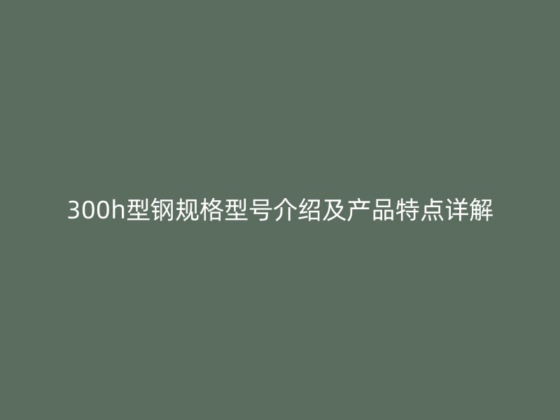 300h型鋼規格型號介紹及產品特點詳解