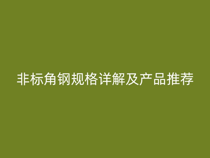 非標(biāo)角鋼規(guī)格詳解及產(chǎn)品推薦