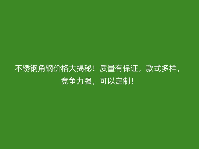 不銹鋼角鋼價格大揭秘！質量有保證，款式多樣，競爭力強，可以定制！