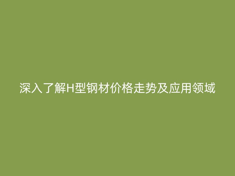 深入了解H型鋼材價格走勢及應用領域