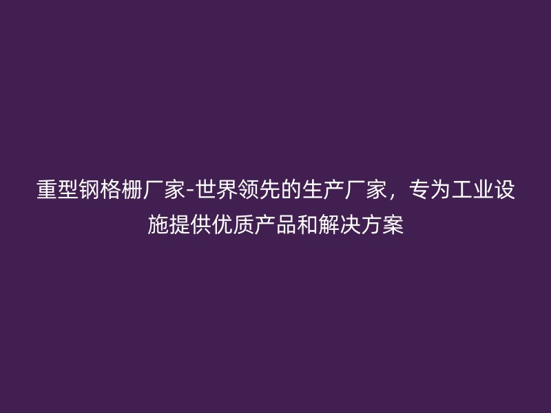 重型鋼格柵廠家-世界領(lǐng)先的生產(chǎn)廠家，專為工業(yè)設(shè)施提供優(yōu)質(zhì)產(chǎn)品和解決方案