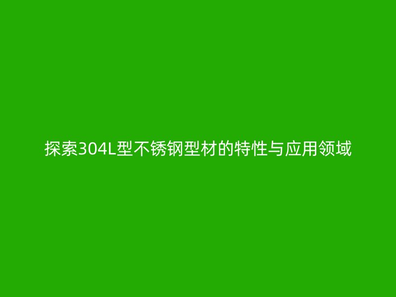 探索304L型不銹鋼型材的特性與應用領域