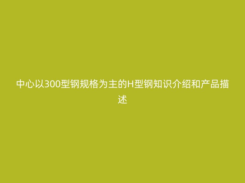 中心以300型鋼規格為主的H型鋼知識介紹和產品描述