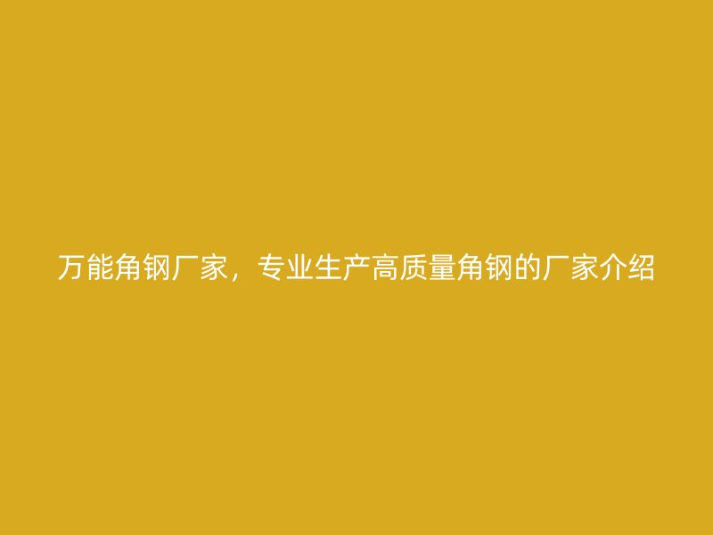 萬(wàn)能角鋼廠家，專業(yè)生產(chǎn)高質(zhì)量角鋼的廠家介紹
